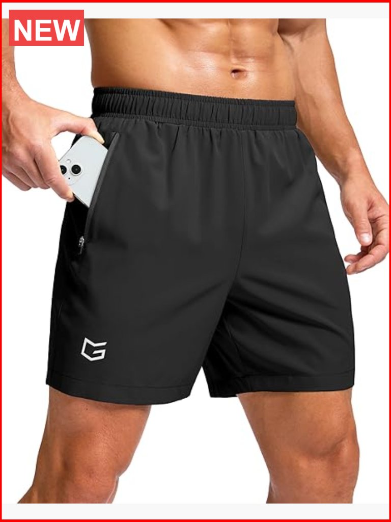Men's Athletic Running Shorts With Zipper Pockets Quick Dry 7/5/9 Inseam Workout